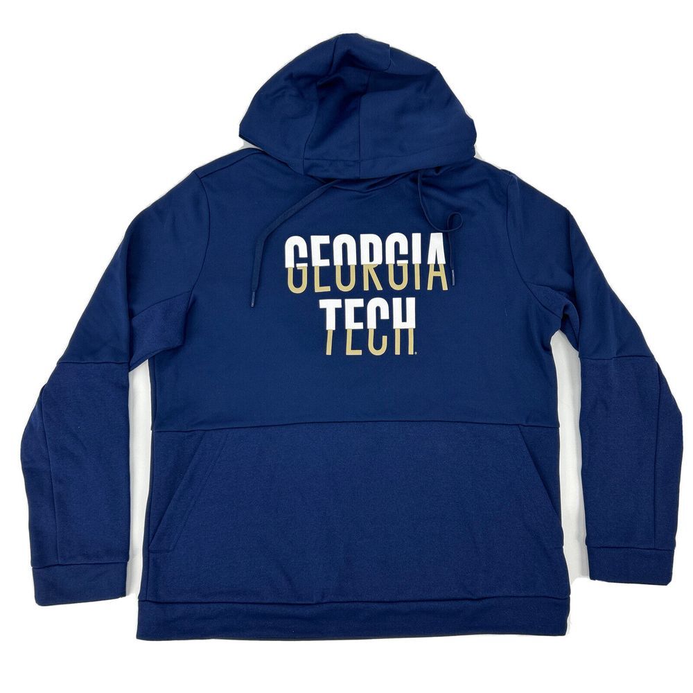 Georgia Tech Yellow Jackets Sweatshirt Women's XL Blue‎ adidas Hoodie Fleece